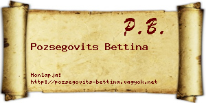 Pozsegovits Bettina névjegykártya