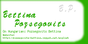 bettina pozsegovits business card